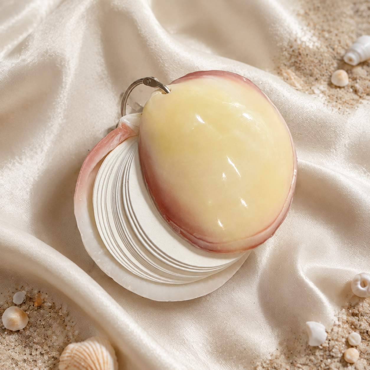 Real Shell Mini Notepad, Pink Clam Shell Notebook, Coastal Pocket Journal, Beach Lover Gift, Unique Seashell Stationery