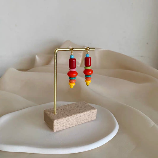 Geometrical earrings, beaded statement earrings, minimalist jewelry, Valentine's Day, Birthday gifts, accessories