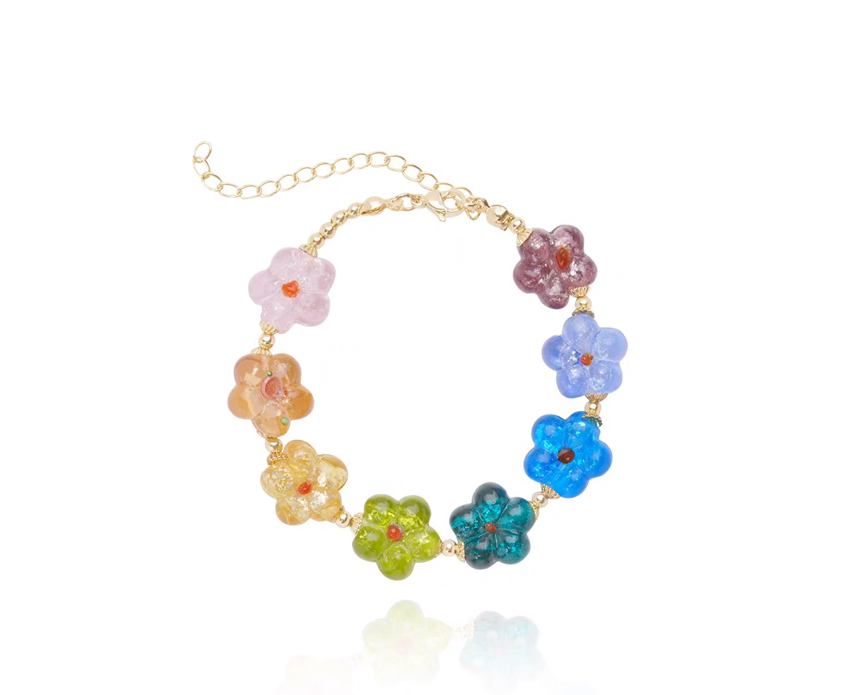 Transparent flower bracelet, colorful flower bracelet, transparent flower bracelet, Valentine's Day, Birthday gifts, accessories