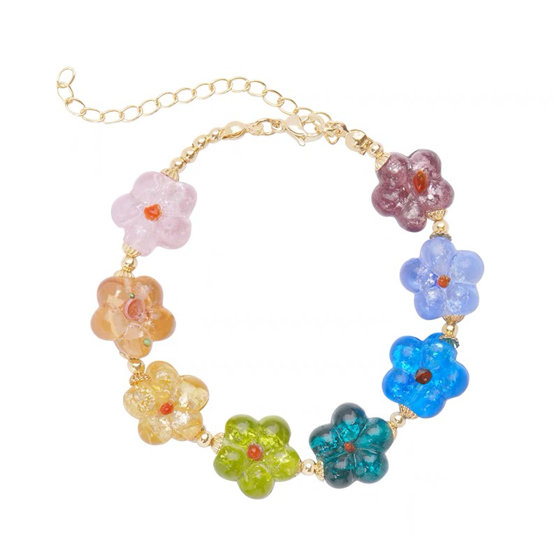 Transparent flower bracelet, colorful flower bracelet, transparent flower bracelet, Valentine's Day, Birthday gifts, accessories