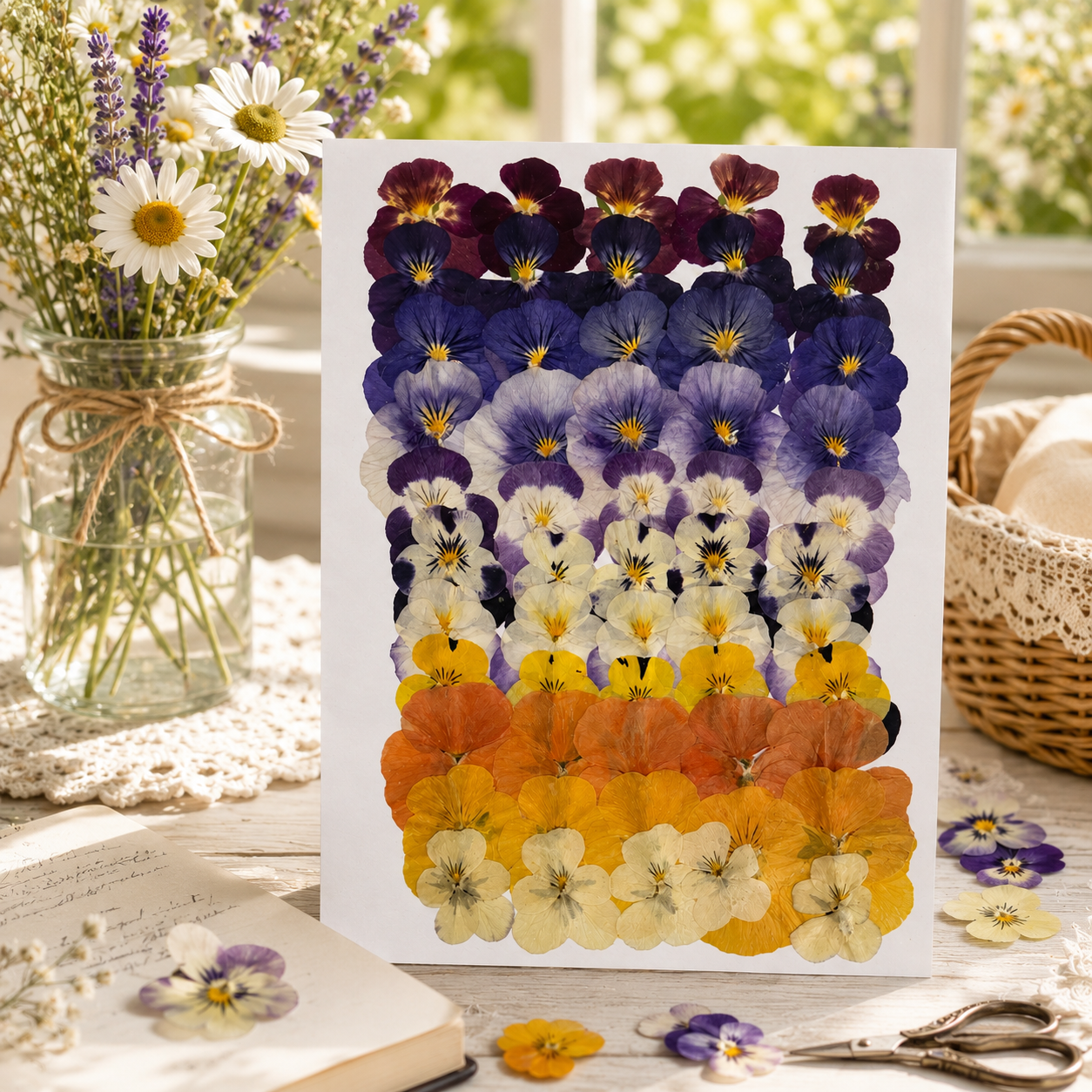 Real Pressed Pansy Flowers Pack | 11 Color Mix | Natural Dried Viola Flowers for Resin, Phone Cases, Bookmarks, Scrapbooking & DIY Craft