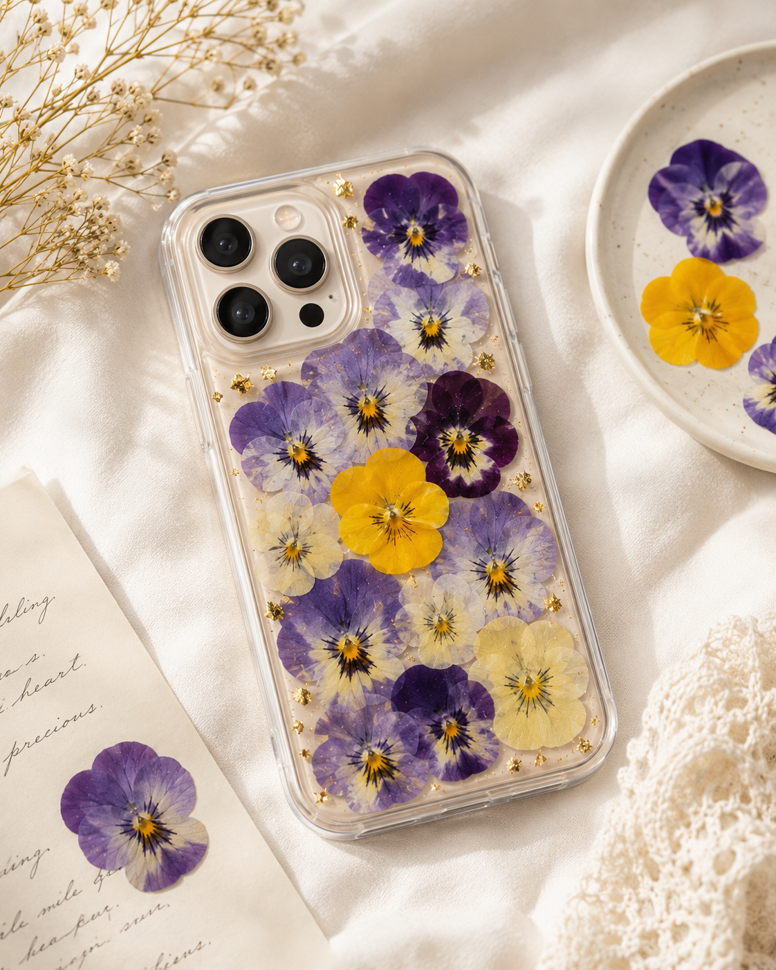 Real Pressed Pansy Flowers Pack | 11 Color Mix | Natural Dried Viola Flowers for Resin, Phone Cases, Bookmarks, Scrapbooking & DIY Craft
