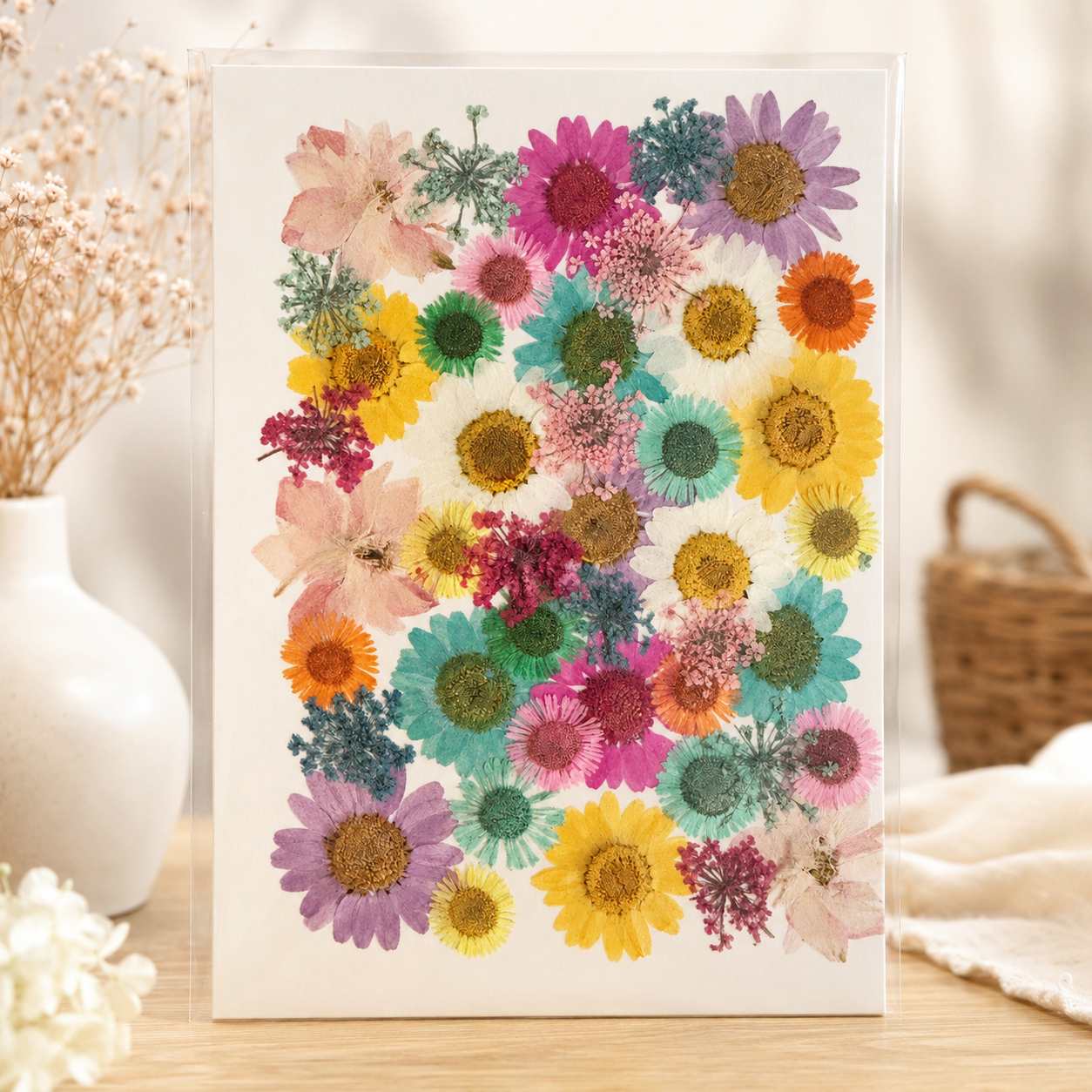 Pressed Pastel Daisy Flowers | Real Dried Daisy Flower Pack | Mixed Color Pressed Flowers for Resin, Nail Art, Crafts & Scrapbooking