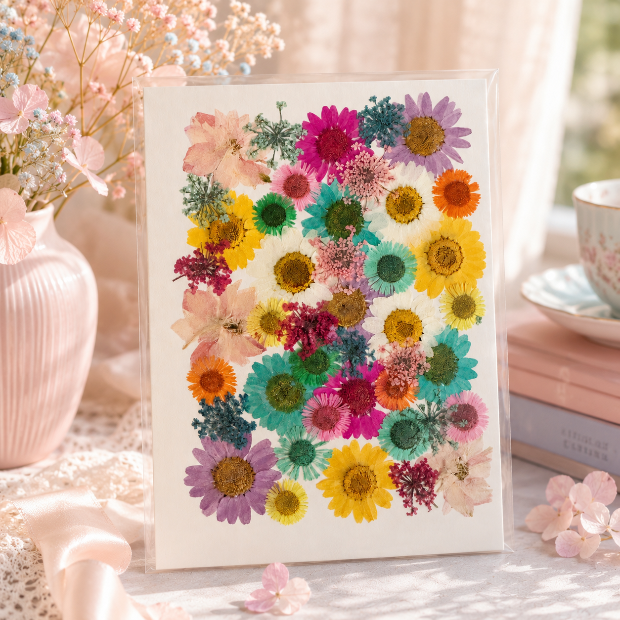 Pressed Pastel Daisy Flowers | Real Dried Daisy Flower Pack | Mixed Color Pressed Flowers for Resin, Nail Art, Crafts & Scrapbooking