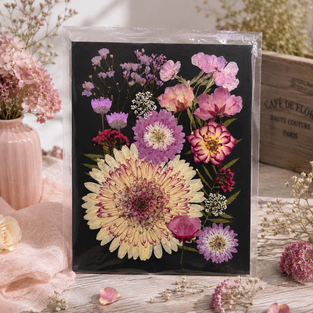 Pink & Purple Pressed Flower Pack | Real Dried Flowers for Resin, Scrapbooking, Card Making, Jewelry, Phone Cases