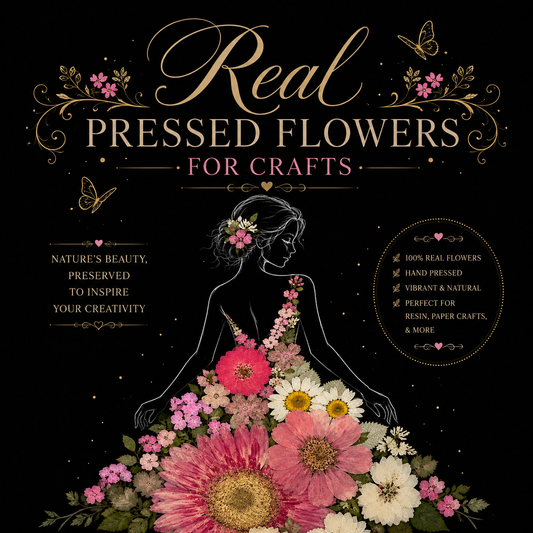 Real Pressed Flower Pack for Crafts | Pink Daisy & Wildflower Pressed Flowers | Dried Flowers for Resin, Scrapbooking DIY Art