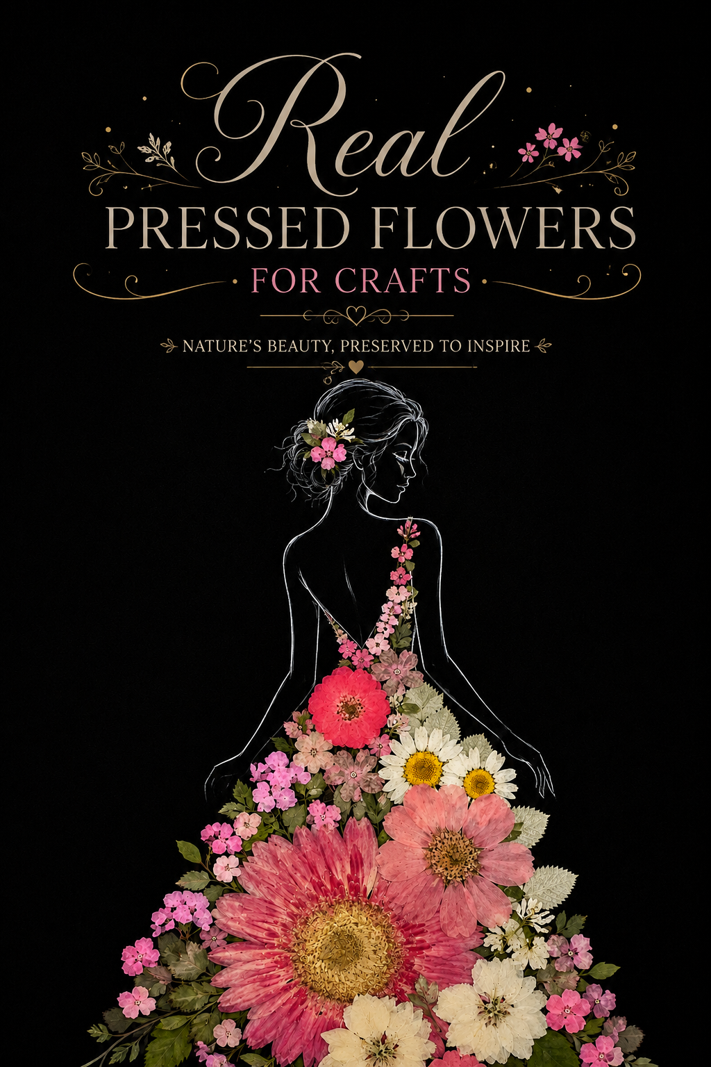 Real Pressed Flower Pack for Crafts | Pink Daisy & Wildflower Pressed Flowers | Dried Flowers for Resin, Scrapbooking DIY Art