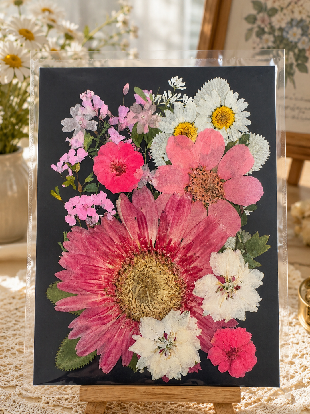 Real Pressed Flower Pack for Crafts | Pink Daisy & Wildflower Pressed Flowers | Dried Flowers for Resin, Scrapbooking DIY Art