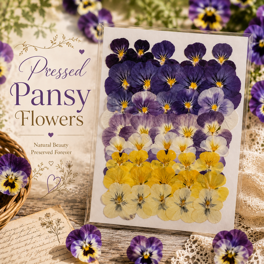 40 Real Pressed Pansy Flowers | 8 Color Mixed Dried Pansies for Resin, Scrapbooking, Card Making, Botanical Art, Wedding Crafts & DIY Floral Decor