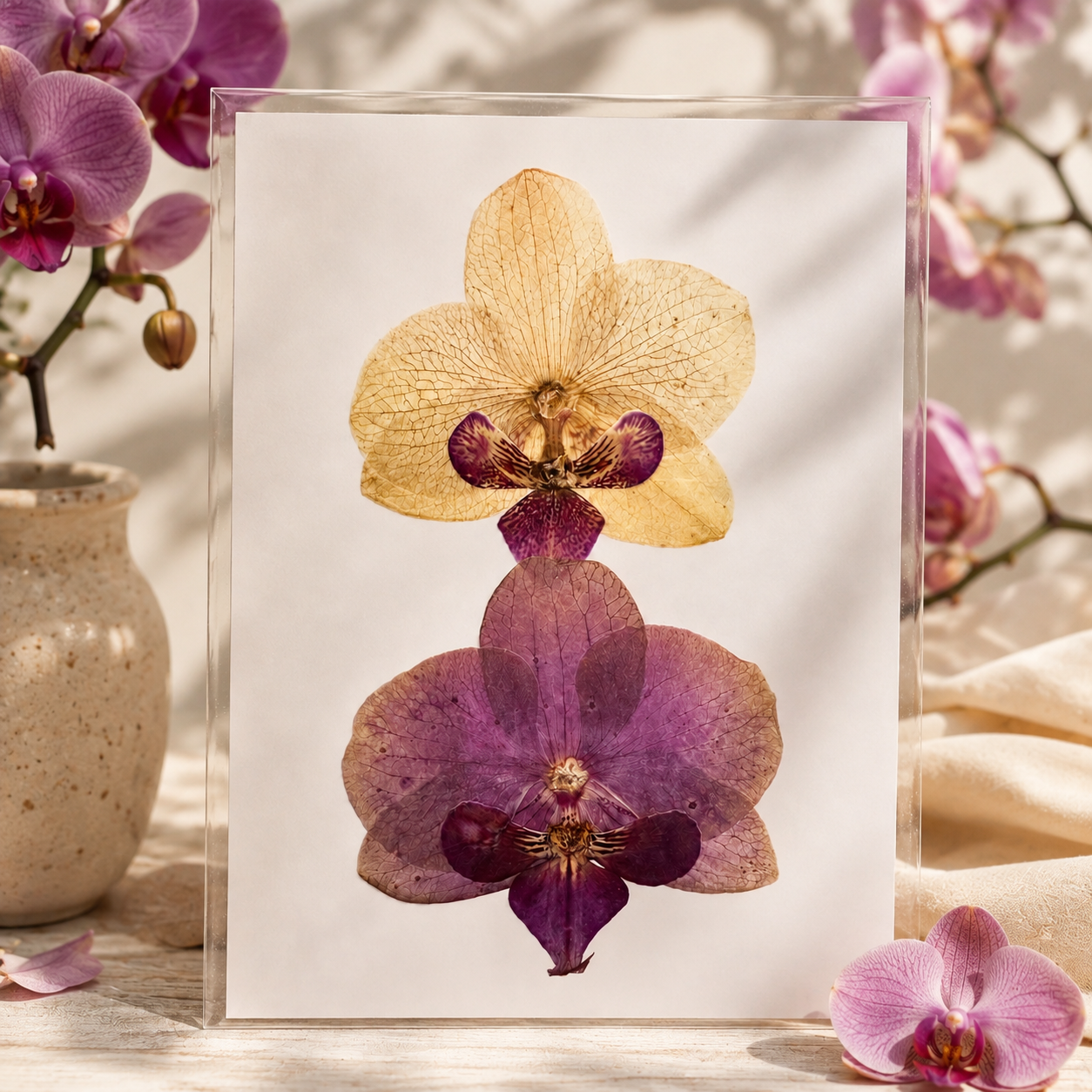 Real Pressed Orchid Flowers for Crafts | Natural Dried Orchid Blossoms | Botanical Art | Resin Jewelry | Scrapbooking | Card Making | DIY Floral Decor