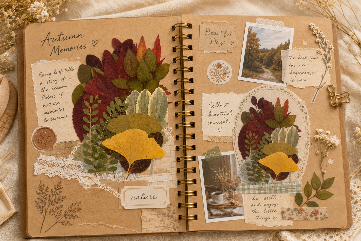 Real Pressed Leaves Mix | Natural Preserved Autumn Leaves for Resin Art, Scrapbooking, Journals, Botanical Crafts, Candle Making