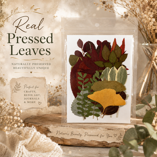 Real Pressed Leaves Mix | Natural Preserved Autumn Leaves for Resin Art, Scrapbooking, Journals, Botanical Crafts, Candle Making