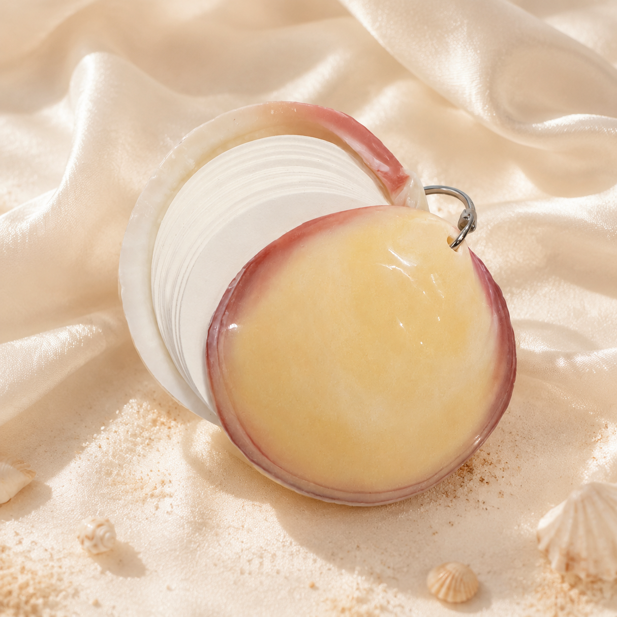 Real Shell Mini Notepad, Pink Clam Shell Notebook, Coastal Pocket Journal, Beach Lover Gift, Unique Seashell Stationery