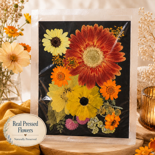 Warm Autumn Pressed Flower Pack | Real Dried Flowers for Resin Art, Scrapbooking, Candle Making, Jewelry Making, Phone Cases